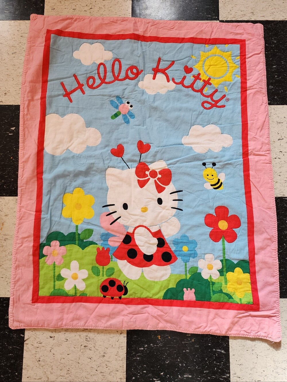 Handmade Hello Kitty Baby Quilt